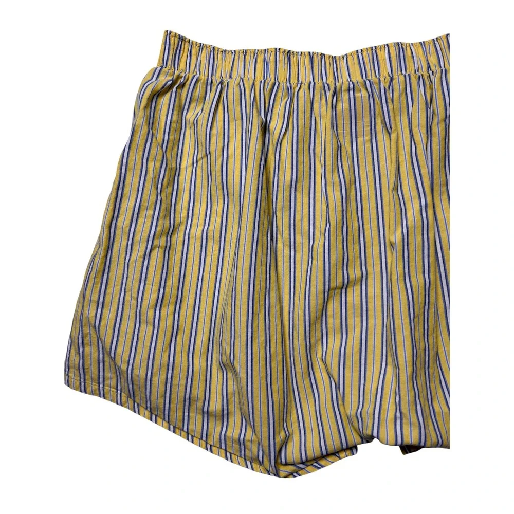 Polo Ralph Lauren Men Yellow Cotton Striped Boxer Lounge Shorts L Preppy Classic